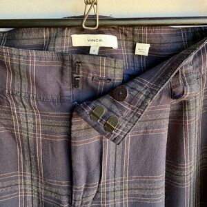 VINCE women’s high-waisted, wide-leg trouser Plaid size 8